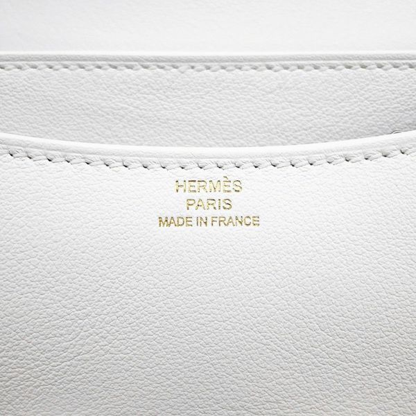 エルメス ミニ コンスタンス3 ミロワール ニューホワイト/ゴールド金具 エバーカラー B刻印 白