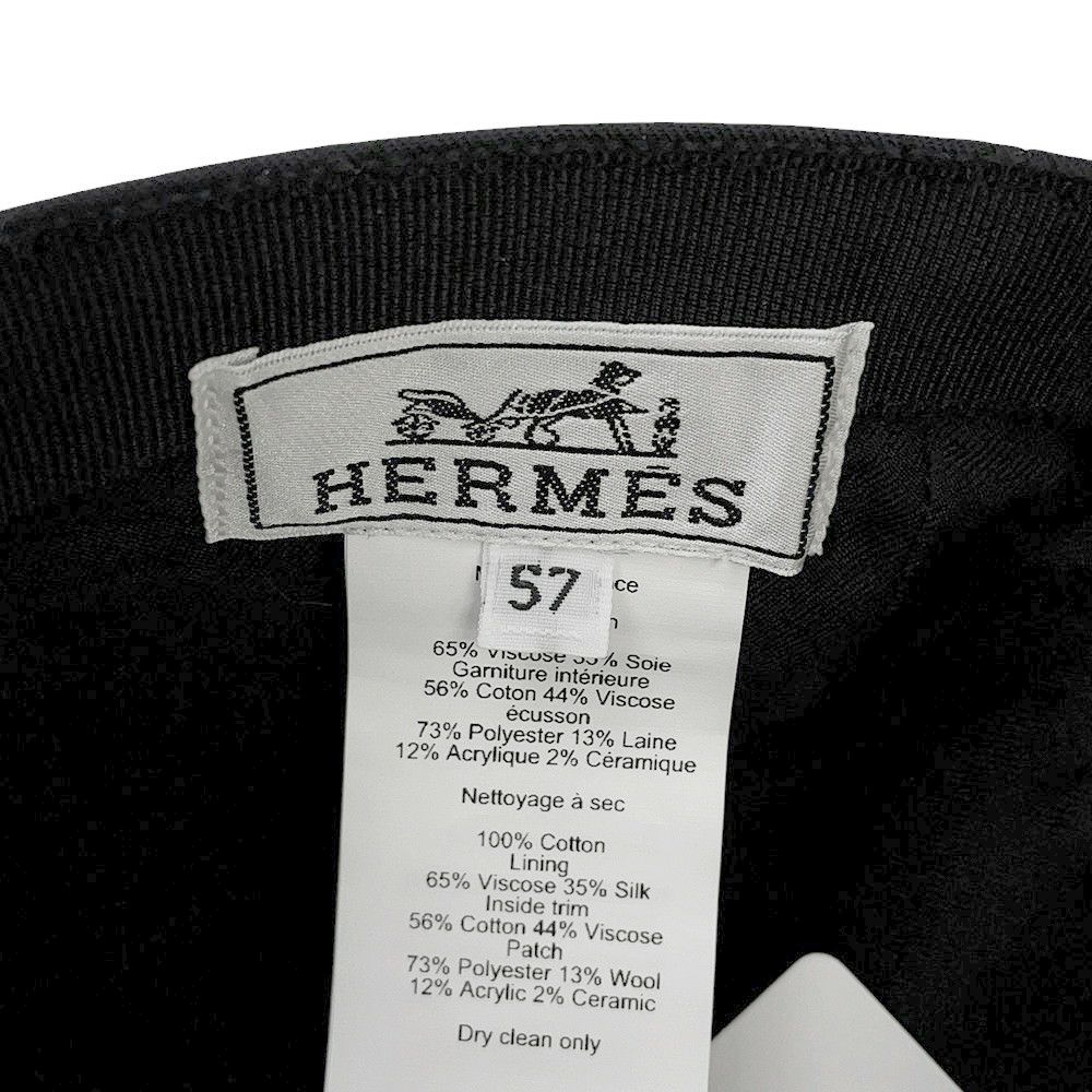 エルメス キャップ デイヴィス・Hセリエ コットン サイズ57 HERMES 帽子 黒