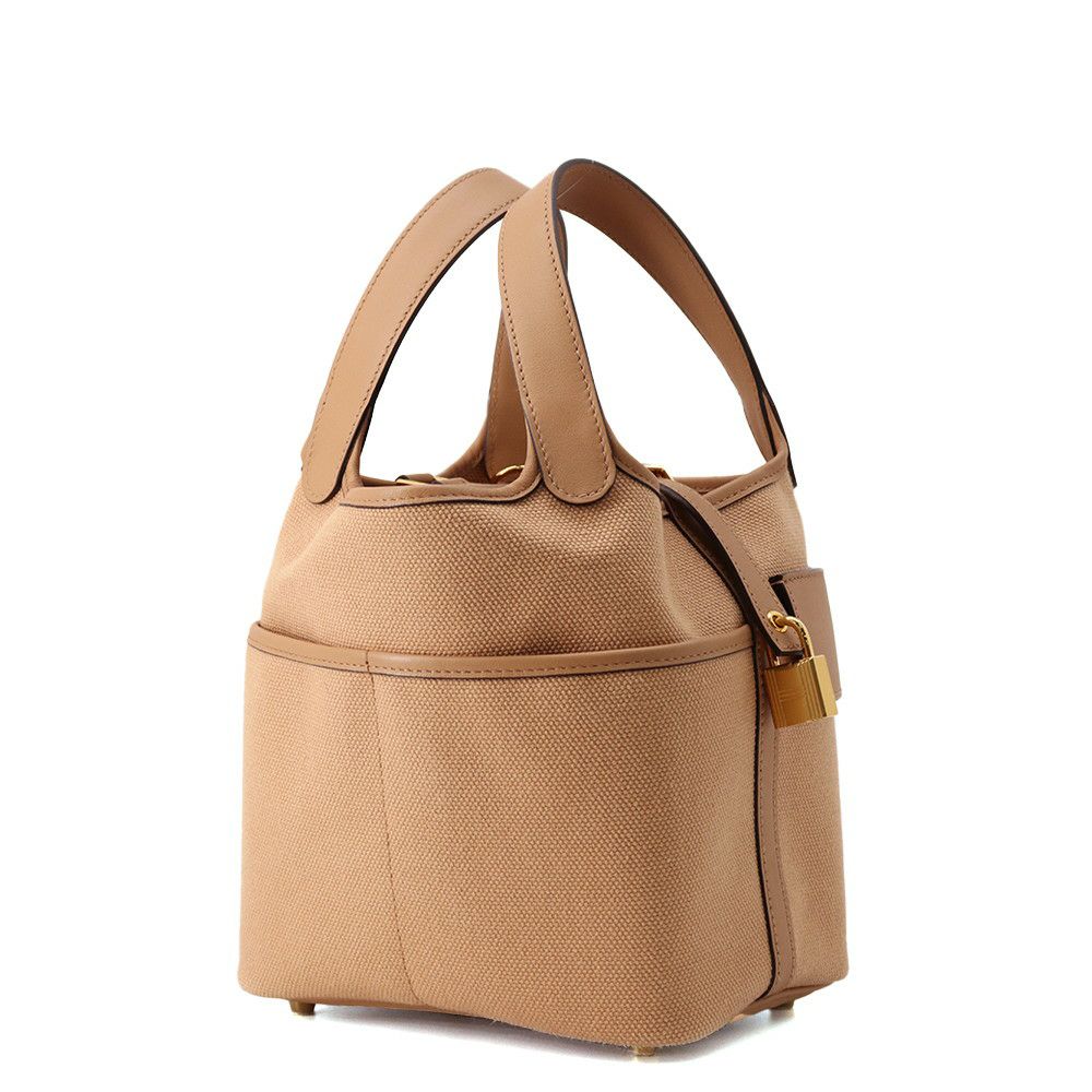 エルメス ハンドバッグ ピコタンロックPM カーゴ チャイ/ゴールド金具 トワルゴエラン/スイフト U刻印