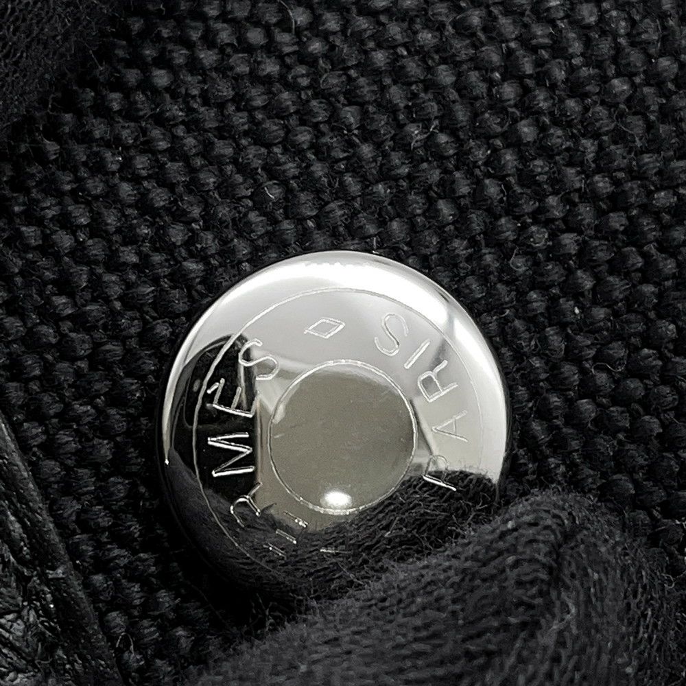 エルメス トートバッグ ガーデンパーティTPM ブラック/シルバー金具 トワルミリタリー/ネゴンダ B刻印 黒