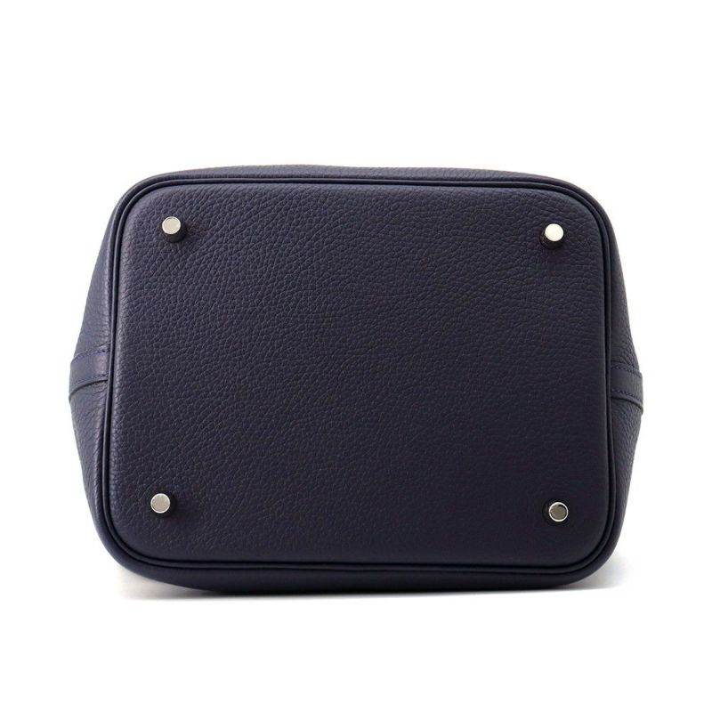 エルメス ハンドバッグ ピコタンロックMM ブルーニュイ/シルバー金具 トリヨンクレマンス Z刻印