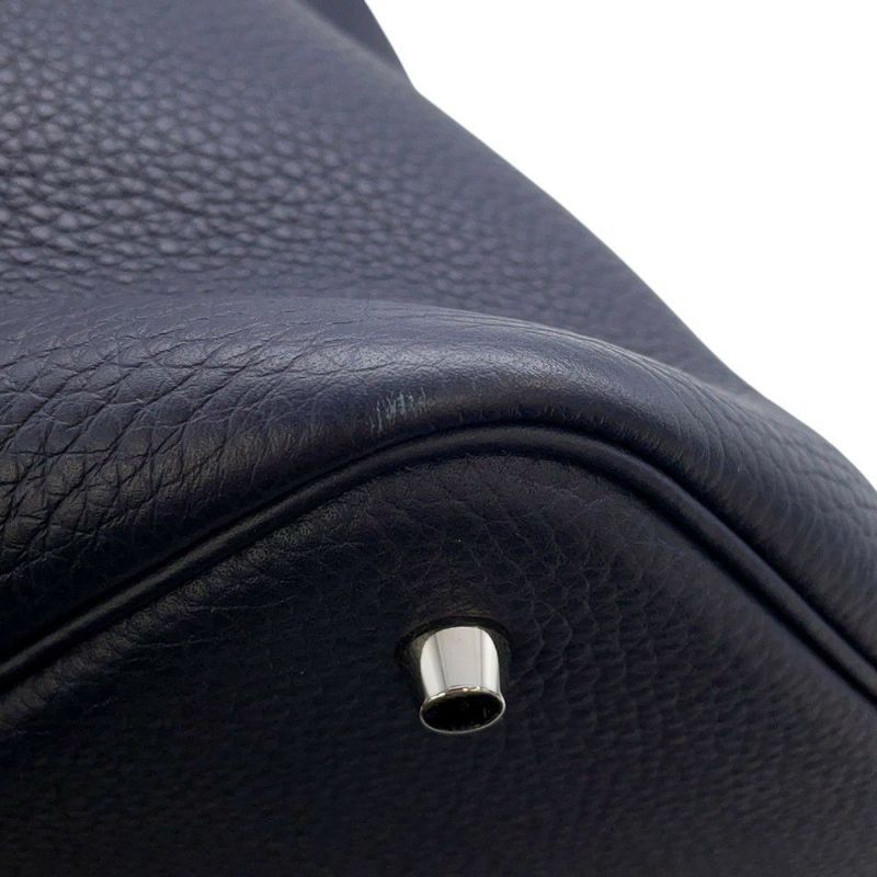 エルメス ハンドバッグ ピコタンロックMM ブルーニュイ/シルバー金具 トリヨンクレマンス Z刻印