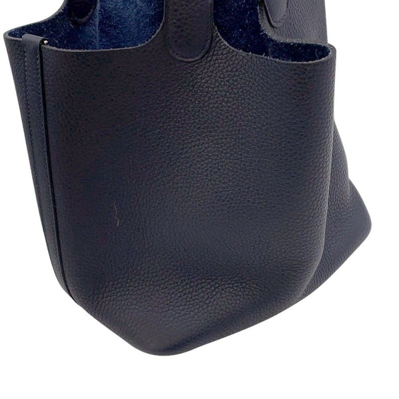 エルメス ハンドバッグ ピコタンロックMM ブルーニュイ/シルバー金具 トリヨンクレマンス Z刻印