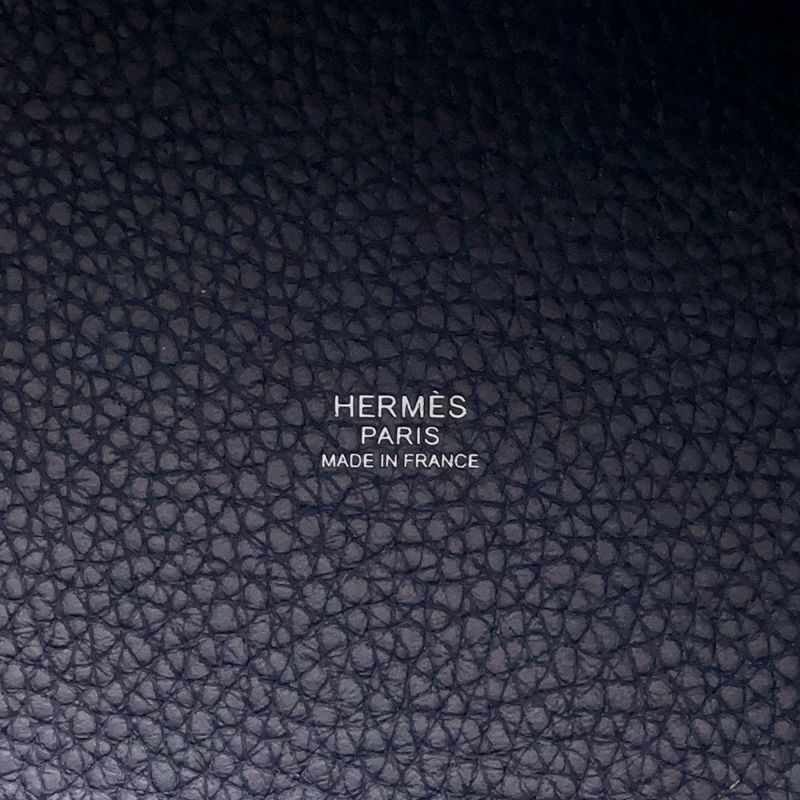 エルメス ハンドバッグ ピコタンロックMM ブルーニュイ/シルバー金具 トリヨンクレマンス Z刻印