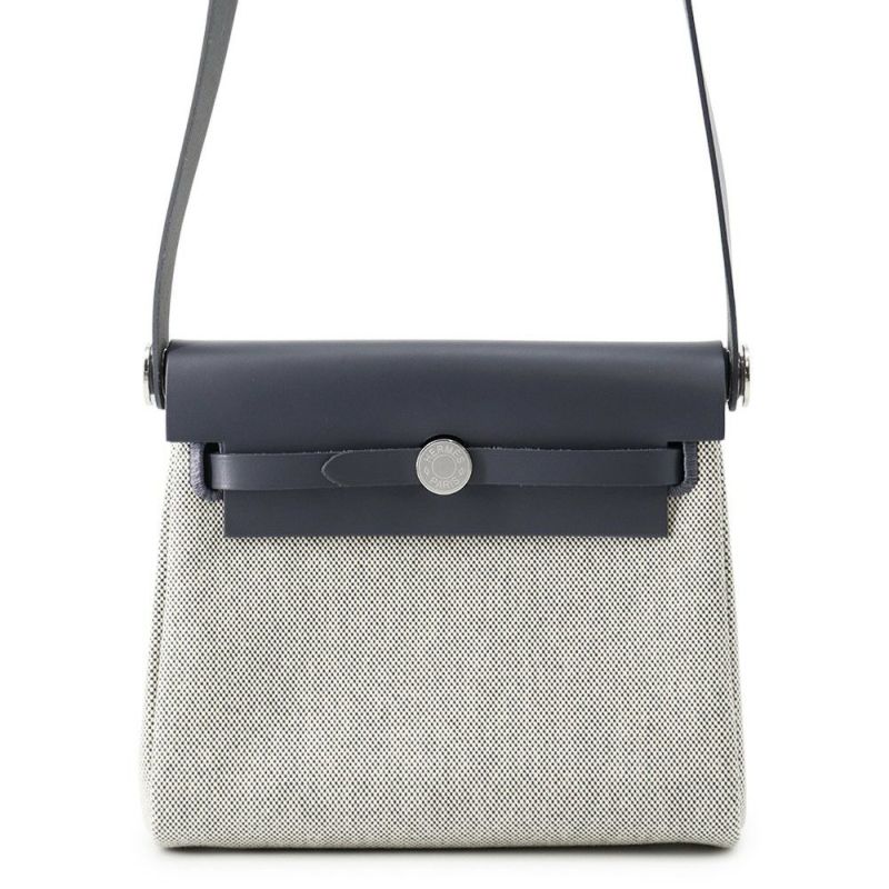 エルメス ショルダーバッグ エールバッグジップ ミニ アルドワーズ/エクリュ/シルバー金具 トワルミリタリー/ヴァッシュハンター K刻印