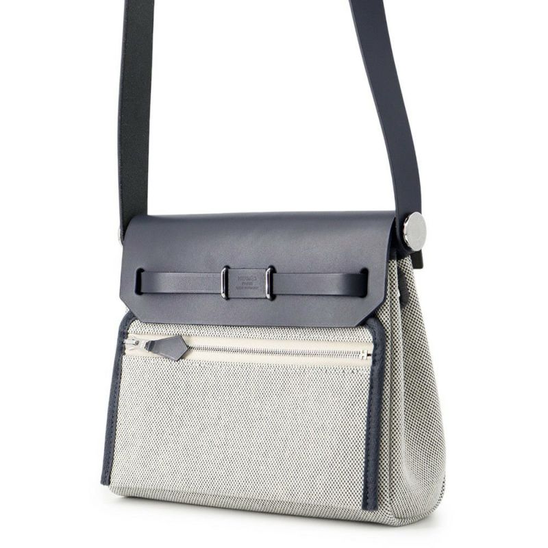 エルメス ショルダーバッグ エールバッグジップ ミニ アルドワーズ/エクリュ/シルバー金具 トワルミリタリー/ヴァッシュハンター K刻印