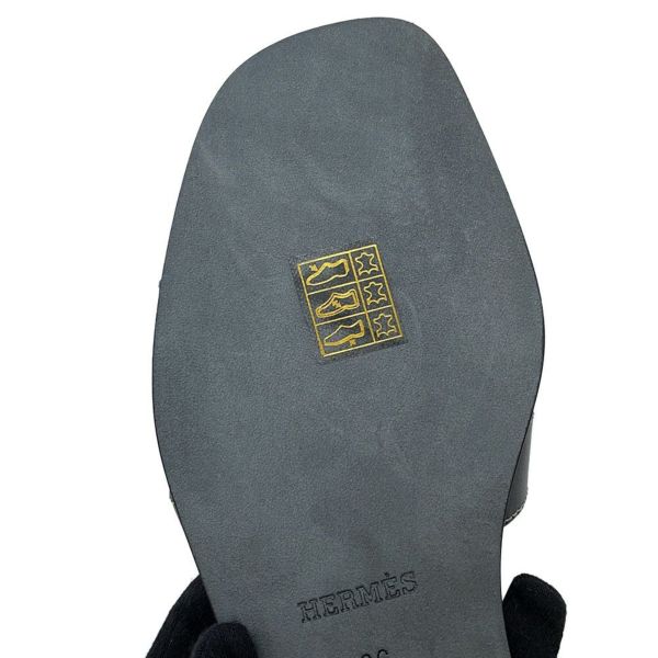 エルメス サンダル オラン レザー レディースサイズ36 HERMES 靴 黒