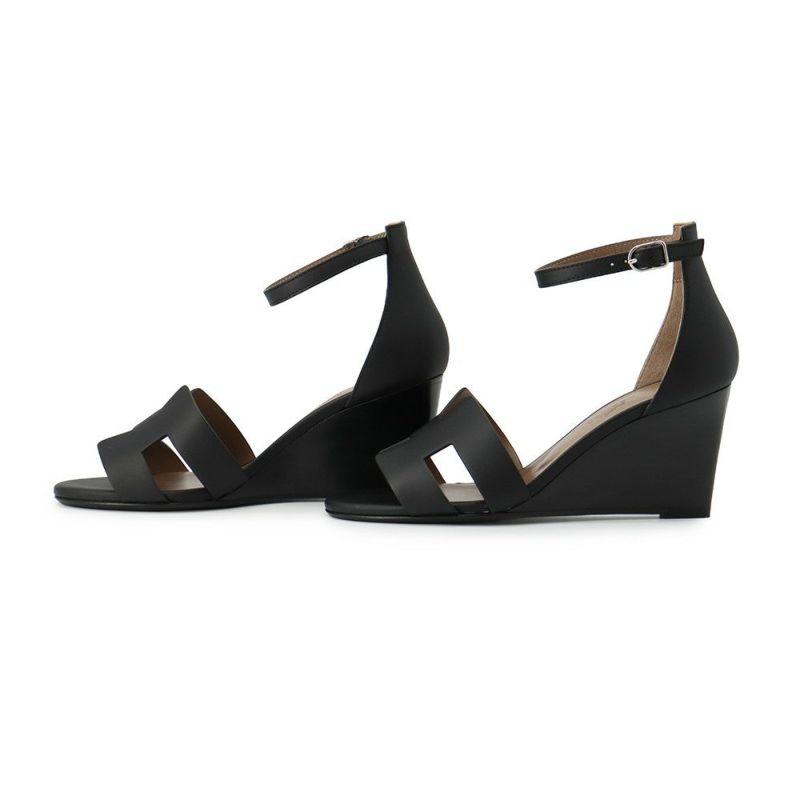 エルメス サンダル レジェンド カーフレザー レディースサイズ35 HERMES 靴 黒