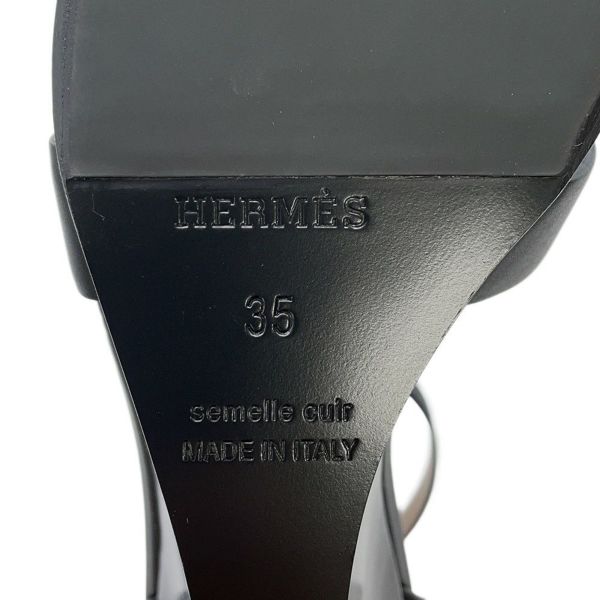 エルメス サンダル レジェンド カーフレザー レディースサイズ35 HERMES 靴 黒