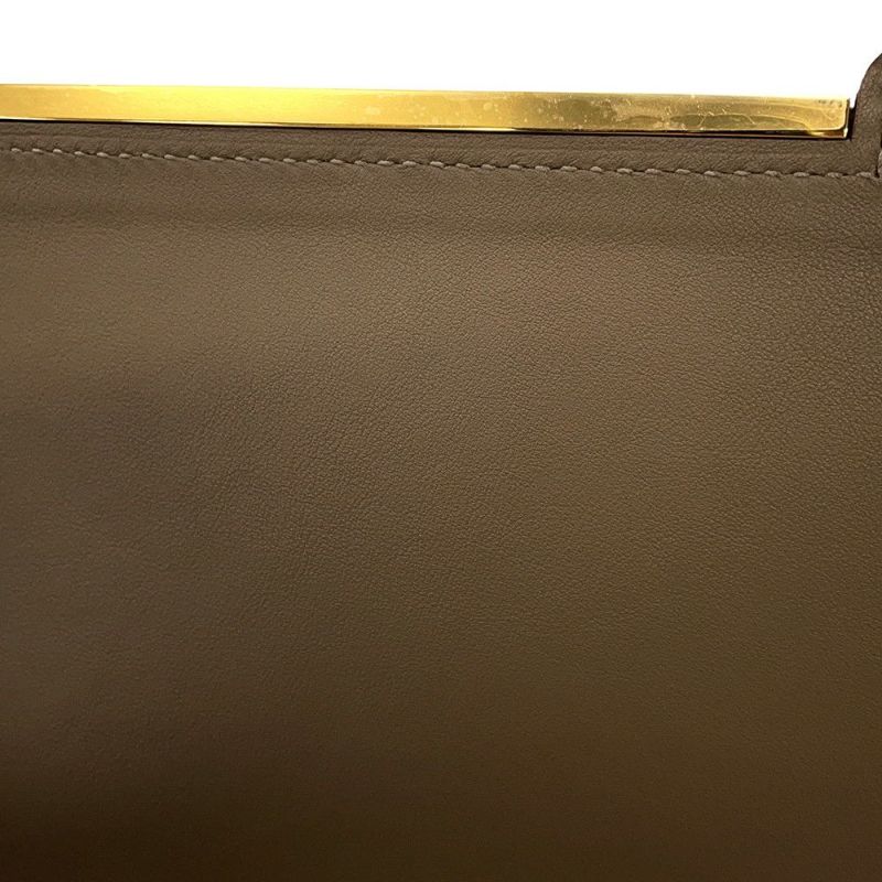 エルメス ショルダーバッグ ゲタ エトゥープ/ゴールド金具 シェブルミゾル B刻印 HERMES バッグ