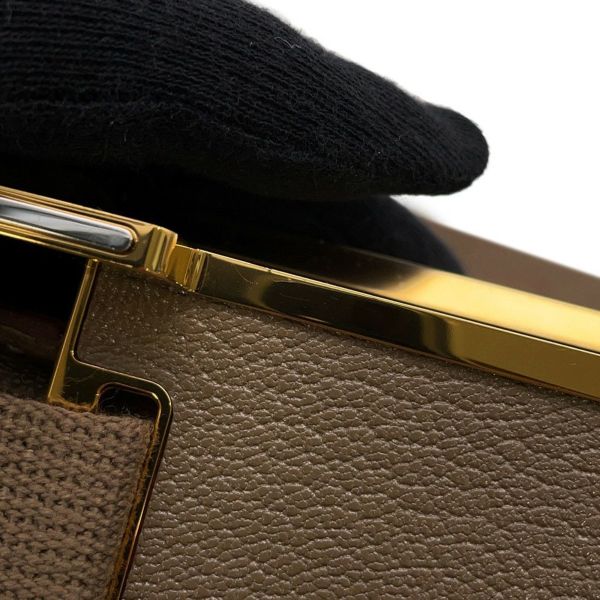 エルメス ショルダーバッグ ゲタ エトゥープ/ゴールド金具 シェブルミゾル B刻印 HERMES バッグ