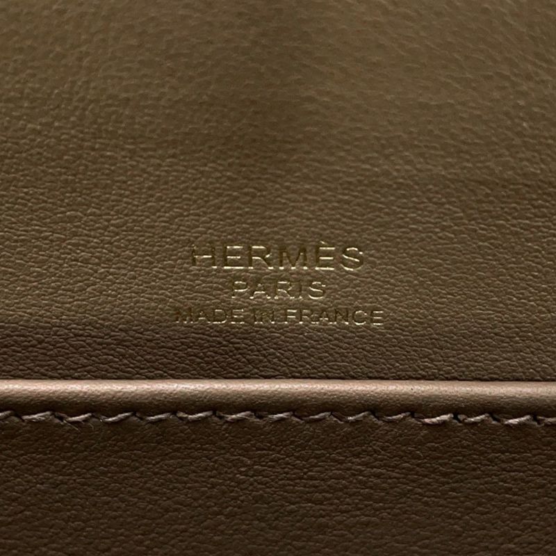 エルメス ショルダーバッグ ゲタ エトゥープ/ゴールド金具 シェブルミゾル B刻印 HERMES バッグ
