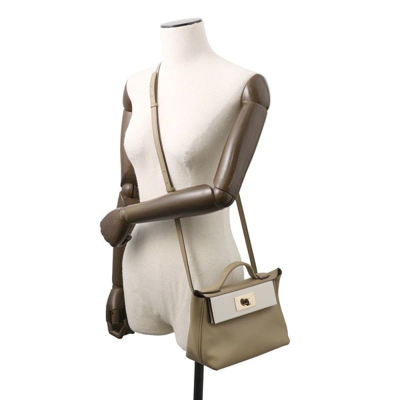 エルメス 24/24 サック ヴァンキャトル ミニベージュマルファ/グリスペール/シャンパンゴールド金具 エバーカラー/スイフト K刻印 2way