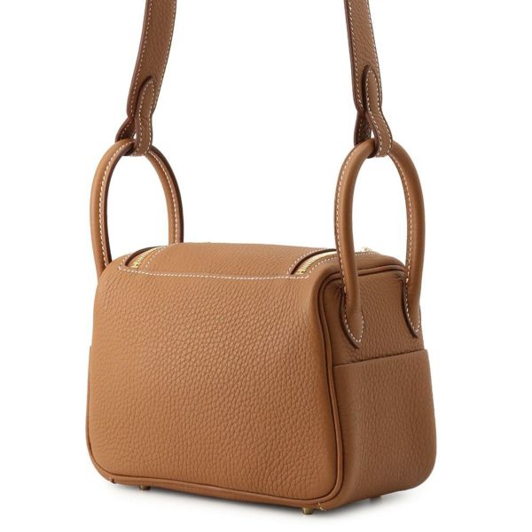 エルメス リンディ ミニ ゴールド/ゴールド金具 トリヨンクレマンス K刻印 2wayショルダー