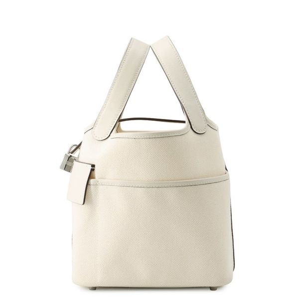 エルメス ハンドバッグ ピコタンロックPM カーゴ ナタ/シルバー金具 スイフト/トワルゴエラン U刻印 HERMES トートバッグ