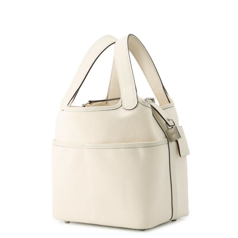 エルメス ハンドバッグ ピコタンロックPM カーゴ ナタ/シルバー金具 スイフト/トワルゴエラン U刻印 HERMES トートバッグ