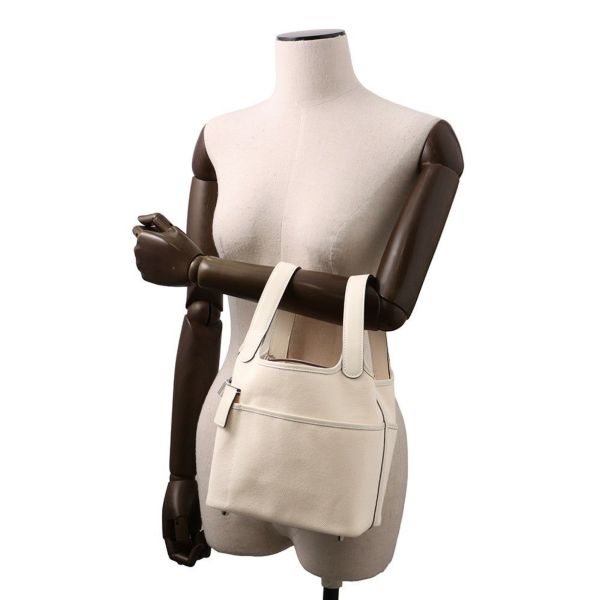 エルメス ハンドバッグ ピコタンロックPM カーゴ ナタ/シルバー金具 スイフト/トワルゴエラン U刻印 HERMES トートバッグ