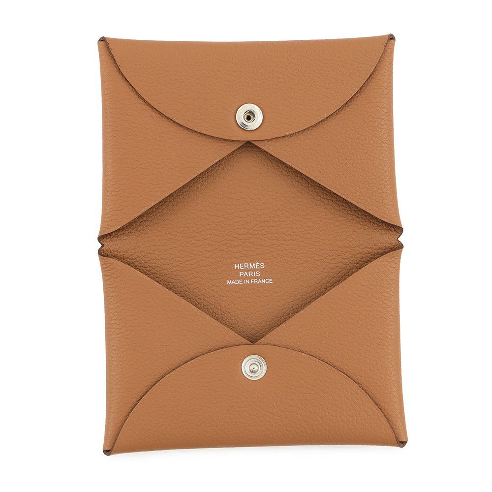 エルメス カードケース カルヴィ ゴールド エバーカラー W刻印 HERMES 名刺入れ