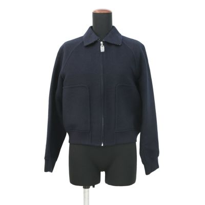 CELINE 23/24ネイビー ノーカラージャケット 34 CELINE - セリーヌ ジャケット ノーカラー レディース 34サイズ