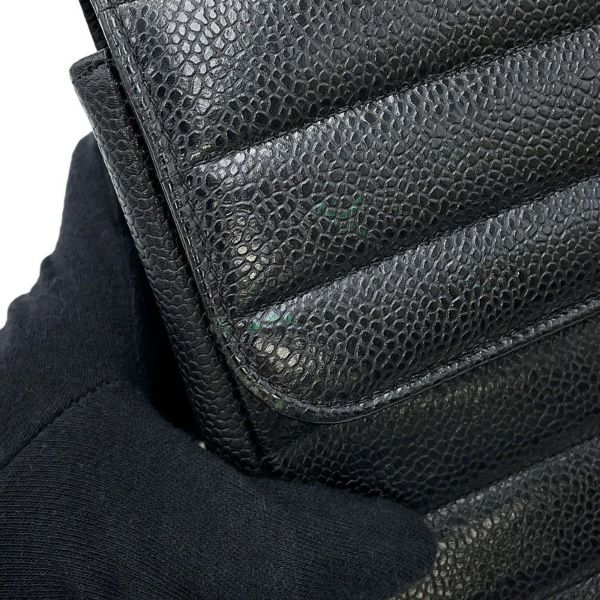 シャネル チェーンショルダーバッグ マドモアゼル ココマーク キャビアスキン CHANEL 黒