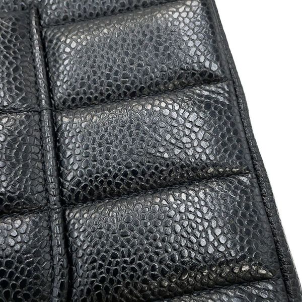 シャネル チェーンショルダーバッグ マドモアゼル ココマーク キャビアスキン CHANEL 黒