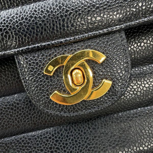 シャネル チェーンショルダーバッグ マドモアゼル ココマーク キャビアスキン CHANEL 黒