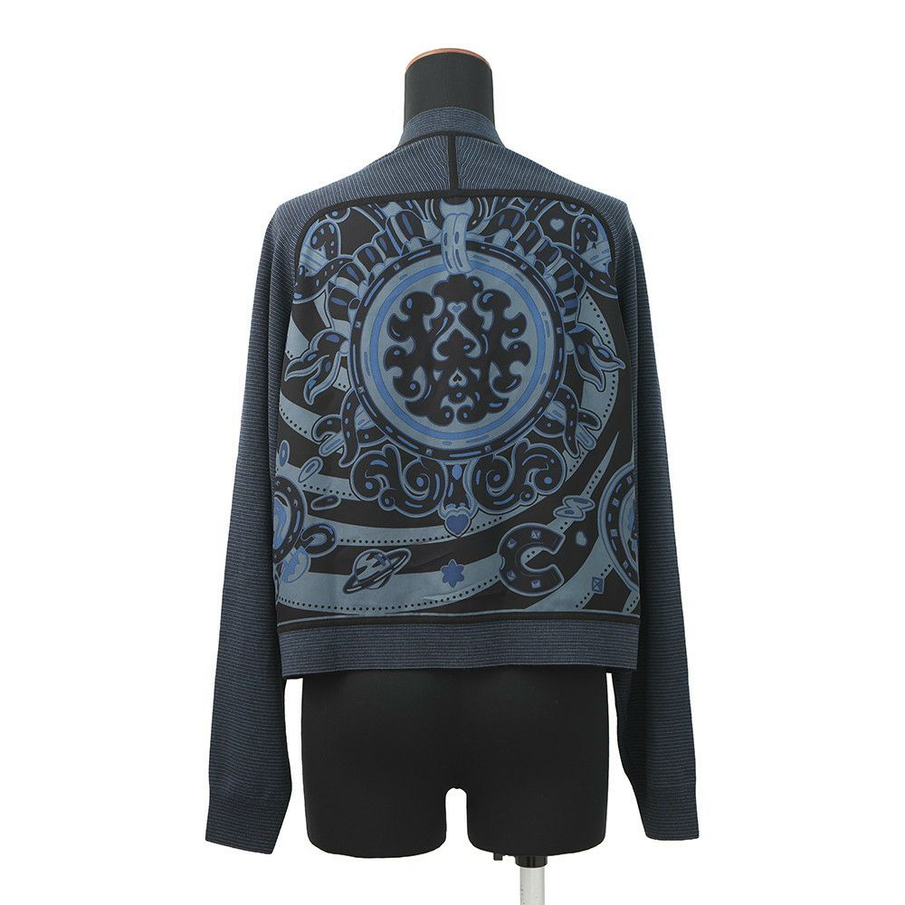 エルメス カーディガン ツイルレーヌ・ロングスリーブ キャンディ・リブリス プリント レディースサイズ34