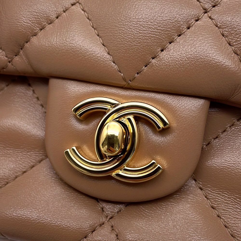 シャネル ハンドバッグ マトラッセ ココマーク トップハンドル スモール シャイニーラムスキン AS4023 2way