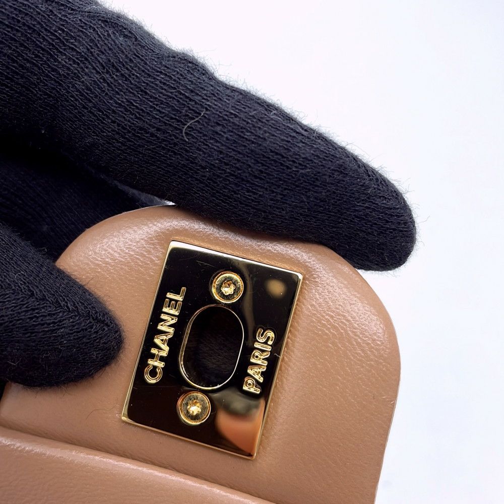 シャネル ハンドバッグ マトラッセ ココマーク トップハンドル スモール シャイニーラムスキン AS4023 2way