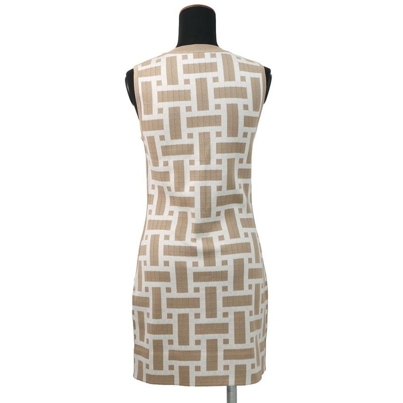 エルメス ワンピース ノースリーブドレス モザイクモチーフ シルク レディースサイズ38 HERMES トップス