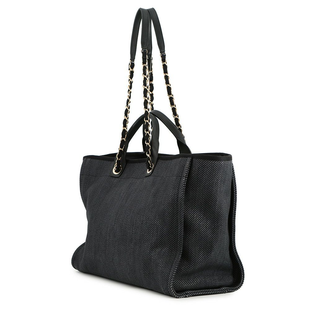 シャネル トートバッグ ココマーク ドーヴィル ショッピングバッグ ラフィア A93786 CHANEL 2way 黒