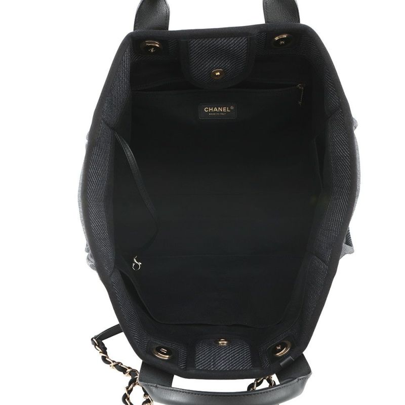 シャネル トートバッグ ココマーク ドーヴィル ショッピングバッグ ラフィア A93786 CHANEL 2way 黒