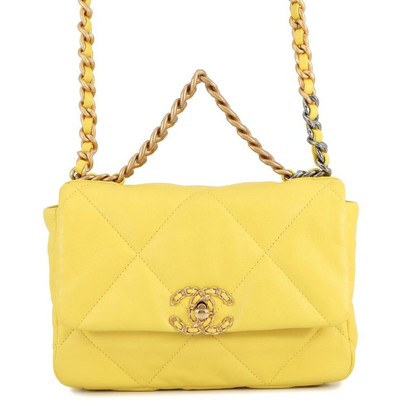 シャネル チェーンショルダーバッグ CHANEL19 マトラッセ ココマーク フラップ ラムスキン AS1160 CHANEL