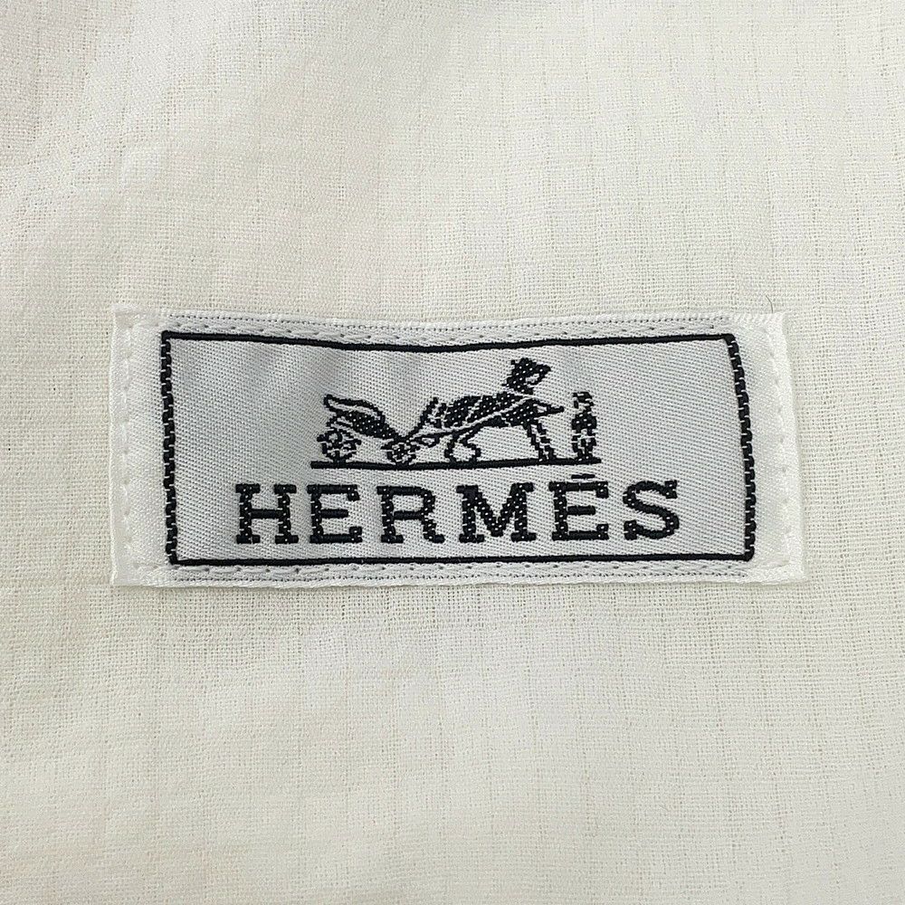 エルメス 半袖シャツ ジップアップ ショートスリーブオーバーシャツ メンズサイズ44 HERMES トップス 白