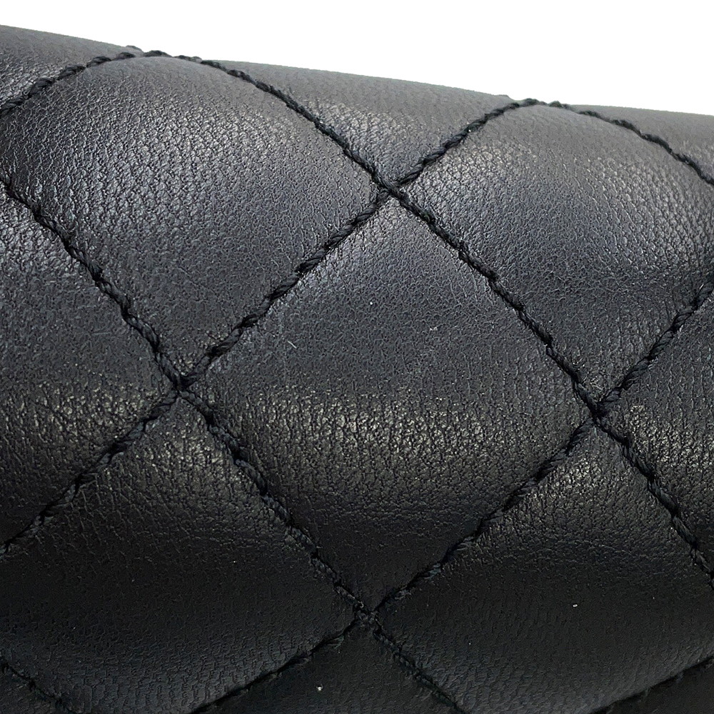 シャネル ハンドバッグ ココマーク マトラッセ トップハンドル ミニ フラップ レザー AS2215 CHANEL 2way 黒