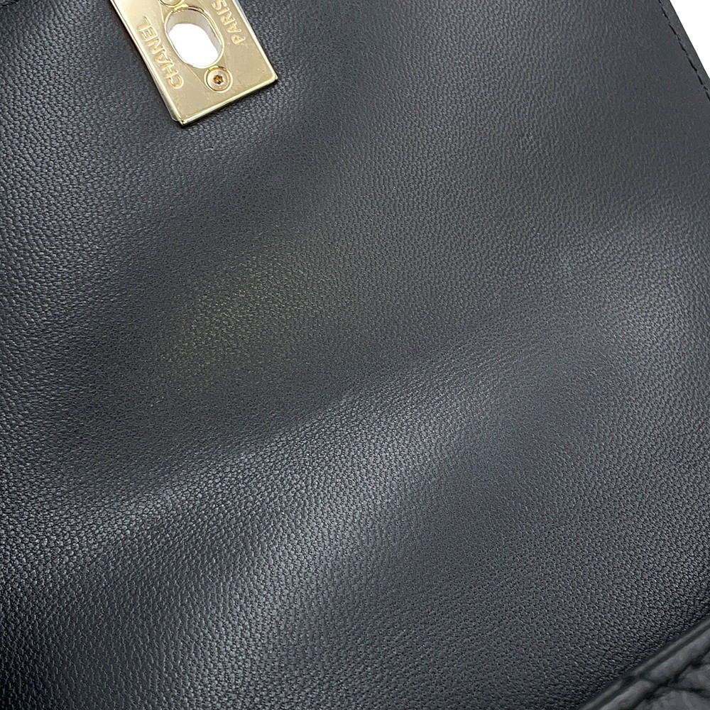 シャネル ハンドバッグ ココマーク マトラッセ トップハンドル ミニ フラップ レザー AS2215 CHANEL 2way 黒