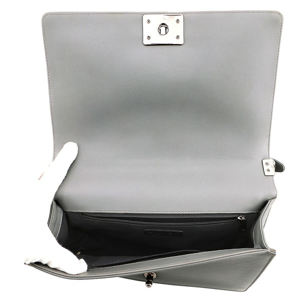 シャネル チェーンショルダーバッグ シェブロン ボーイシャネル ラージ ラムスキン ビーズ CHANEL Vステッチ