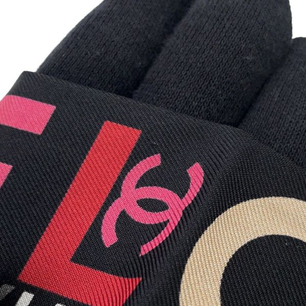 シャネル スカーフ ココマーク ロゴ 総柄 シルク 21B CHANEL シルクスカーフ 黒