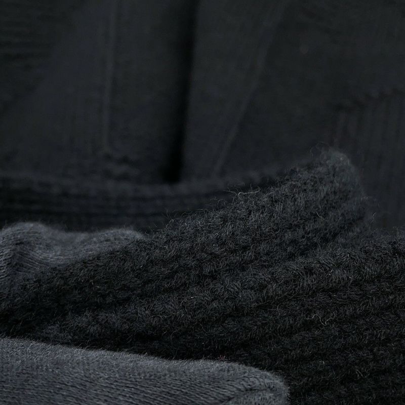 エルメス ポンチョ Hモチーフ レクタングラー ケープ ウール レディースサイズ34 HERMES アウター 黒