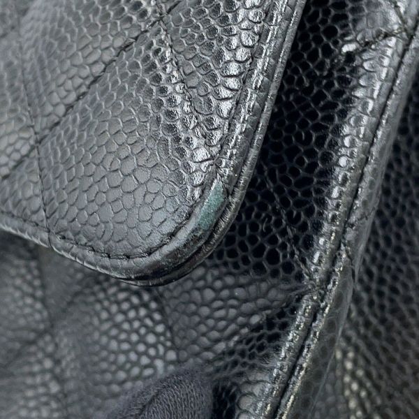 シャネル チェーンショルダーバッグ マトラッセ25 ココマーク ダブルチェーン キャビアスキン A01112 CHANEL 黒