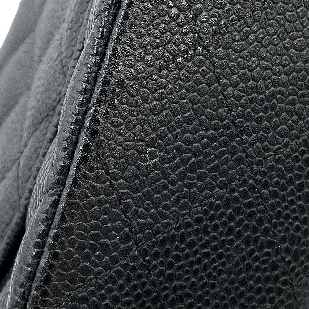 シャネル チェーンショルダーバッグ マトラッセ25 ココマーク ダブルチェーン キャビアスキン A01112 CHANEL 黒