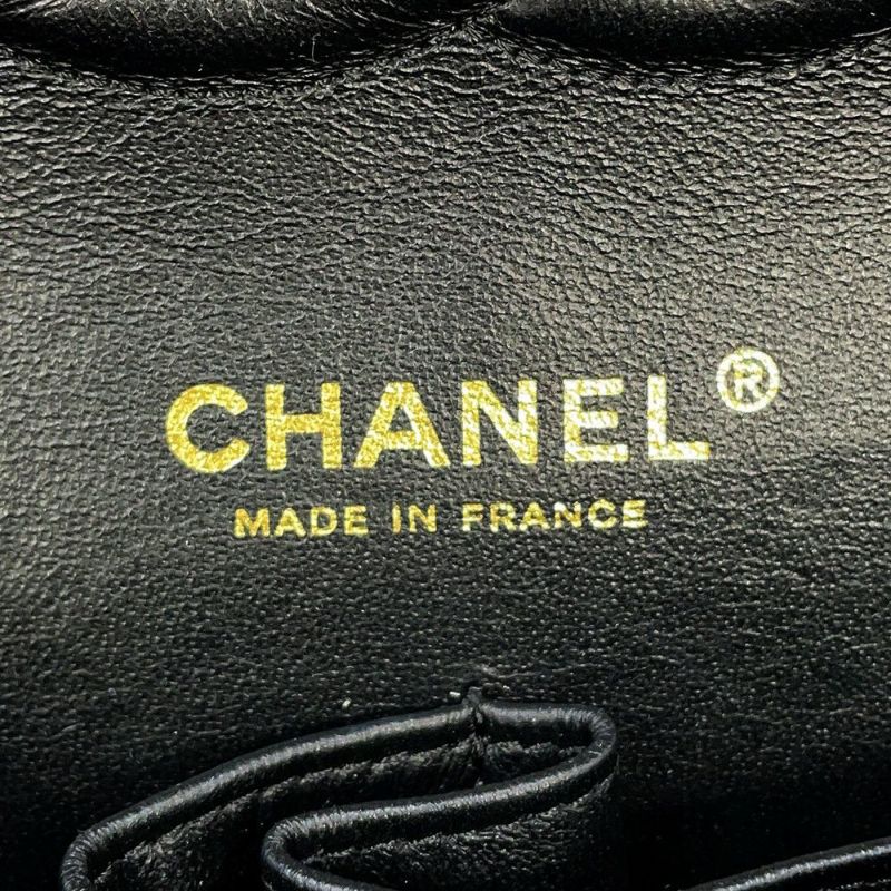 シャネル チェーンショルダーバッグ マトラッセ25 ココマーク ダブルチェーン キャビアスキン A01112 CHANEL 黒