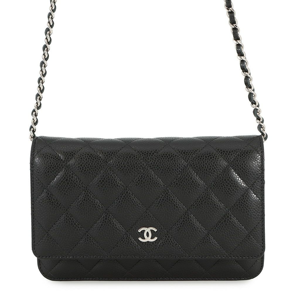 シャネル チェーンウォレット マトラッセ ココマーク キャビアスキン AP0250 CHANEL 財布 黒