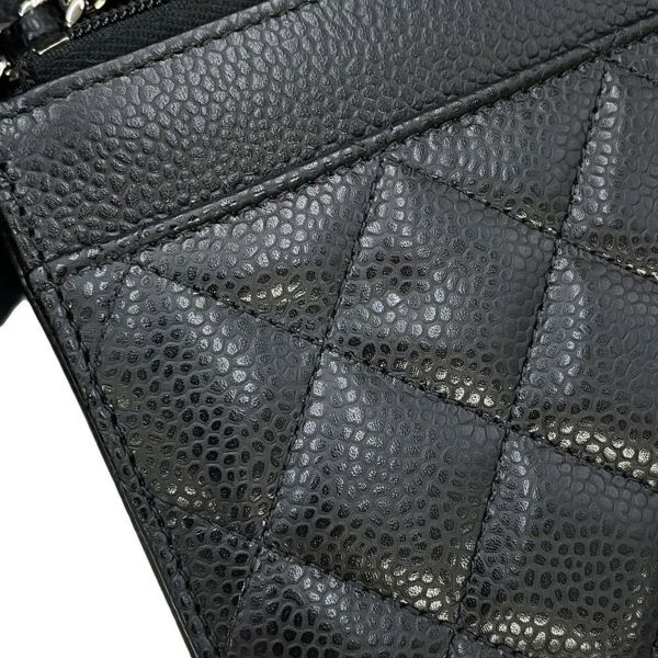 シャネル チェーンウォレット マトラッセ ココマーク キャビアスキン AP0250 CHANEL 財布 黒