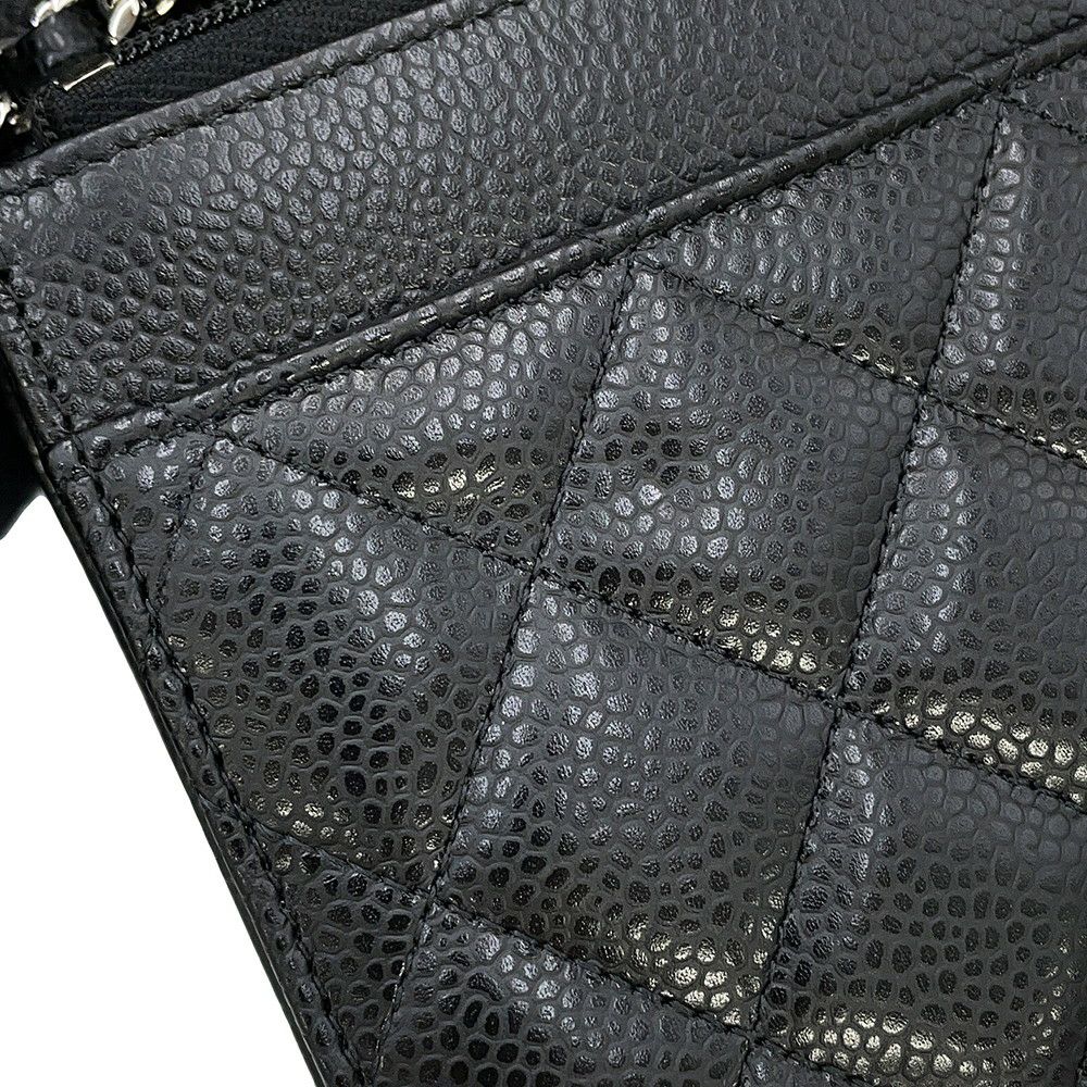 シャネル チェーンウォレット マトラッセ ココマーク キャビアスキン AP0250 CHANEL 財布 黒