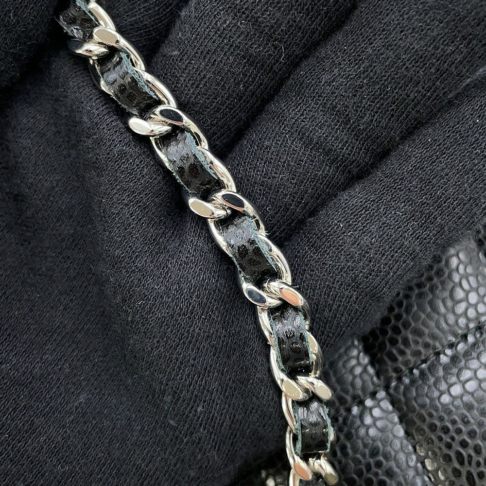 シャネル チェーンウォレット マトラッセ ココマーク キャビアスキン AP0250 CHANEL 財布 黒