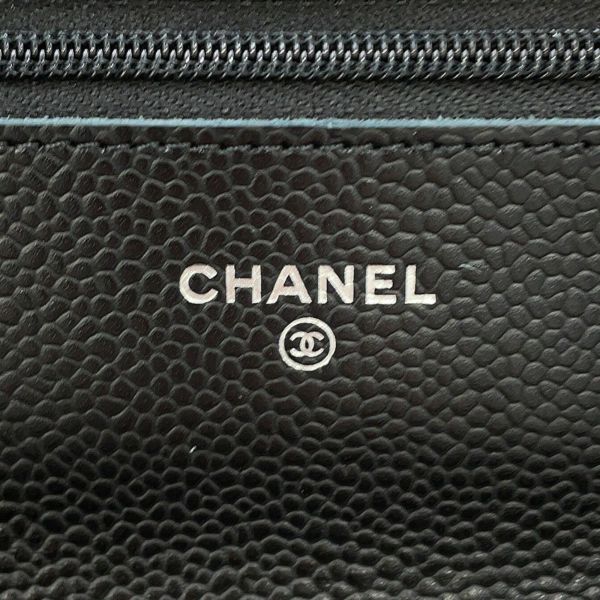 シャネル チェーンウォレット マトラッセ ココマーク キャビアスキン AP0250 CHANEL 財布 黒