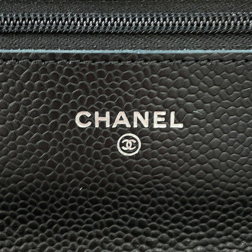 シャネル チェーンウォレット マトラッセ ココマーク キャビアスキン AP0250 CHANEL 財布 黒