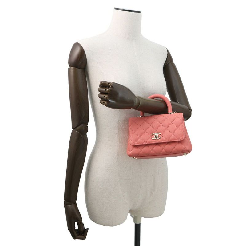 シャネル ハンドバッグ ココマーク ココハンドル ミニ フラップ ラムスキン AS2215 CHANEL 2way