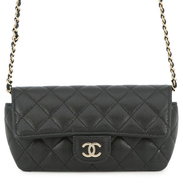 シャネル アイウェアケース マトラッセ ココマーク キャビアスキン AP2044 CHANEL 眼鏡ケース キルティング 黒